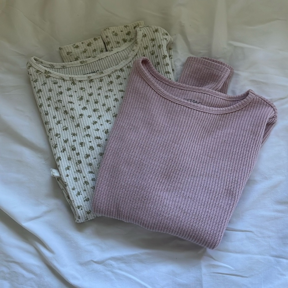 waffle knit long sleeve bundle